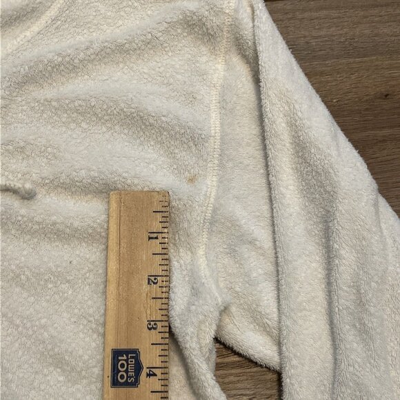 Vintage Mickey Inc Terry Cloth Sweater SZ Medium Cream 1/4 Zip Disney 90s - Picture 4 of 12